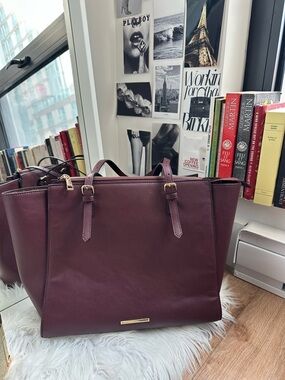 Structured Burgundy Tote Bag Aldo